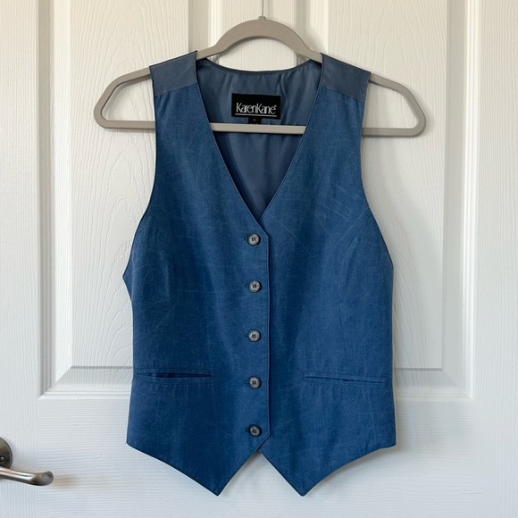 Karen Kane Jackets & Blazers - Karen Kane Vintage Coastal Cowgirl Blue Vest